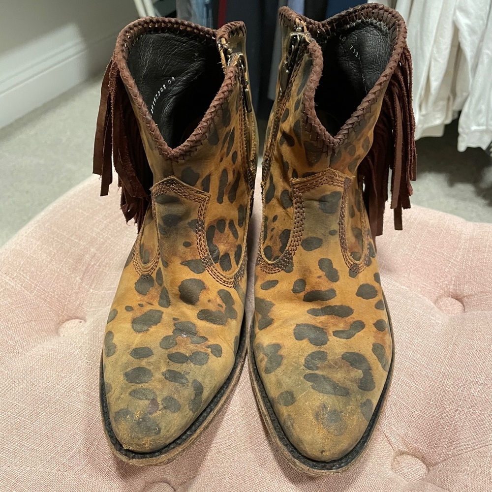 Liberty Black leopard booties